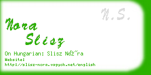 nora slisz business card